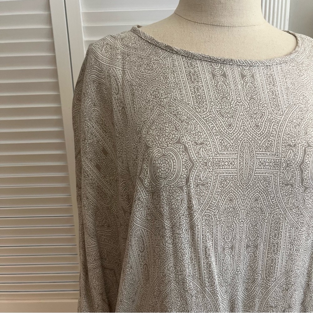 Printed Elbow Sleeved Shift Dress